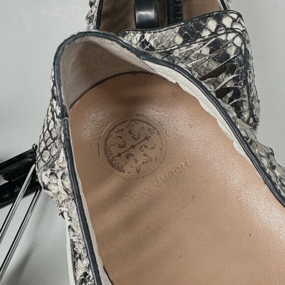 Tory Burch Womens Shoes Size 11 Huarache Weave Snakeskin Leather Slip On Sneaker - Picture 14 of 16